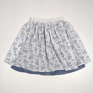 The Sunday Collective Blue Toile Sheer Skirt Girls 10-11